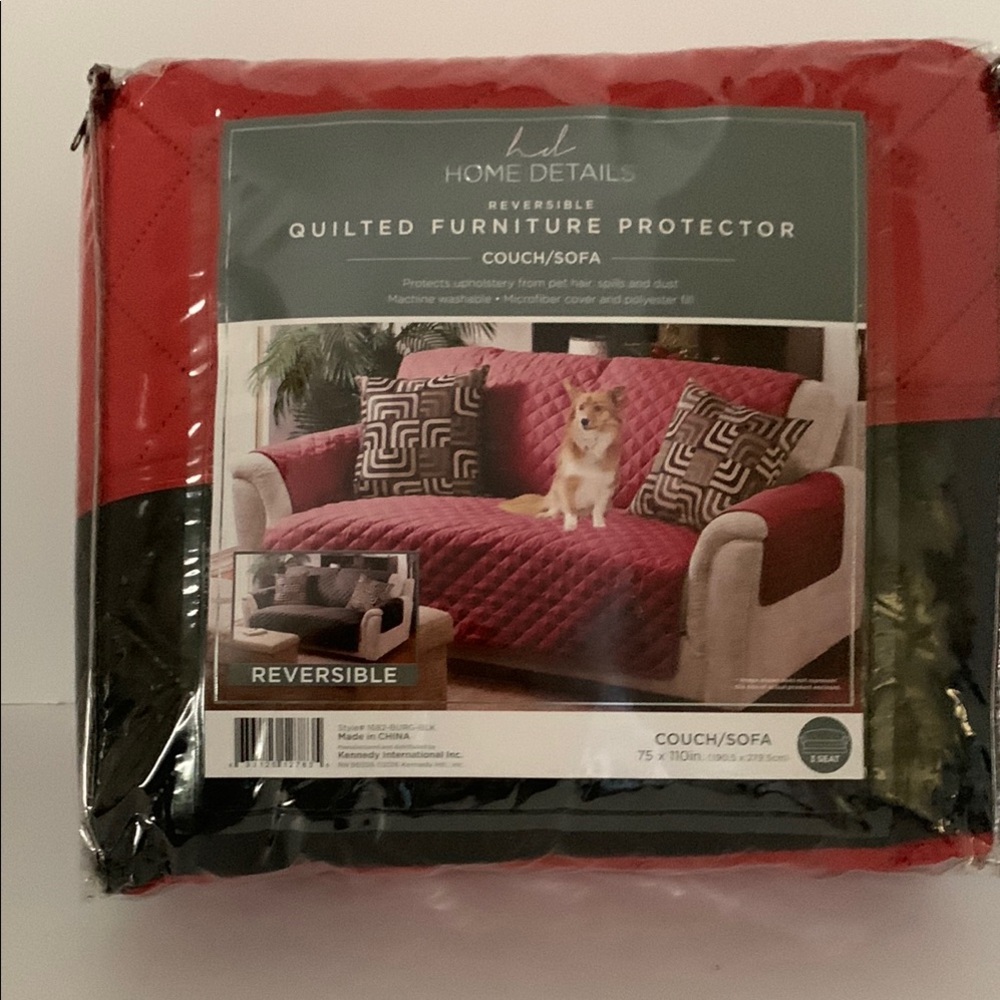 Red and Black Quilted Furniture Cover